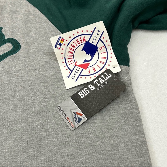 Oakland Athletics A’s MLB Majestic Big & Tall Full Zip Gray Sweatshirt Men’s - Picture 9 of 13